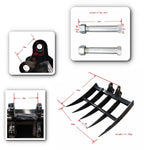 TYPHON Attachment Rake Attachments Tools for Mini Excavators Excavator