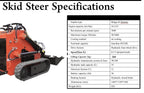 New 1,800lbs Mini SkidSteer Loader 23HP Gas EPA B&amp;S Engine Multiple Attachments