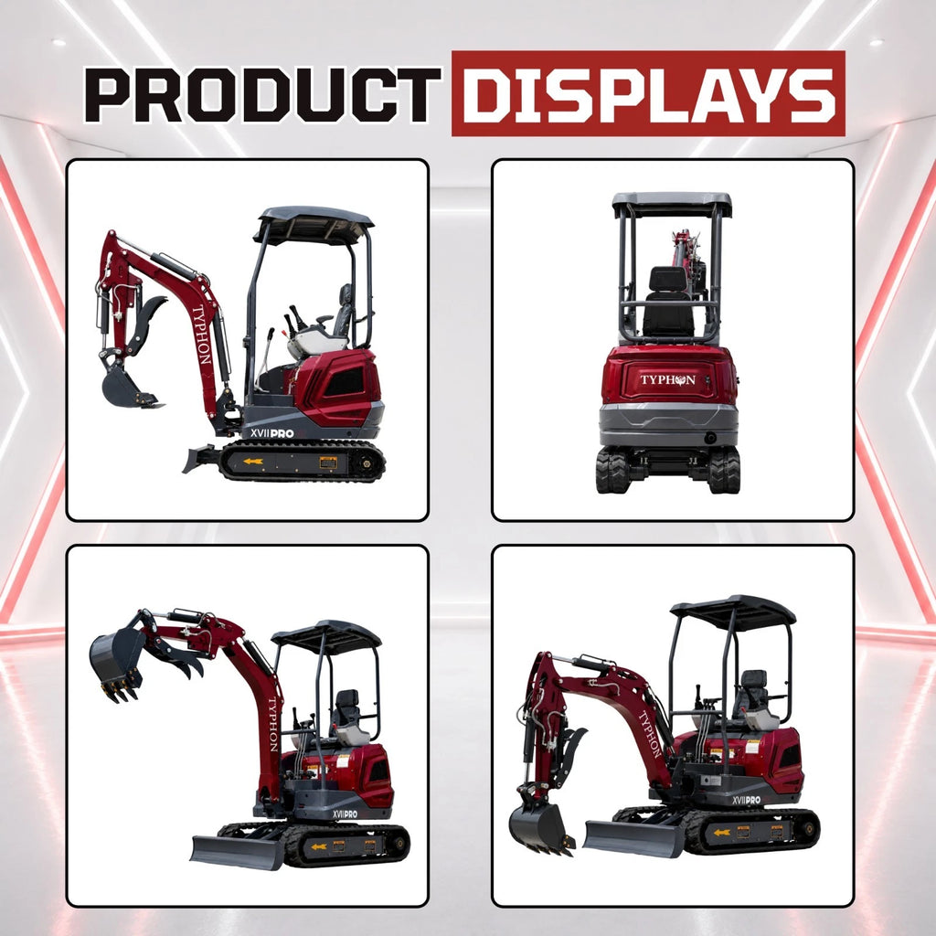 New TYPHON TERROR XVII PRO Mini Excavator 3800lb Kubota D902 Diesel w Boom Swing