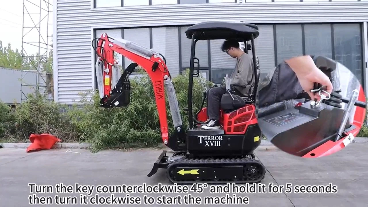 FREE SHIPPING 4000 lbs Terror XVIII Mini Excavator, KUBOTA D902 Diesel Engine