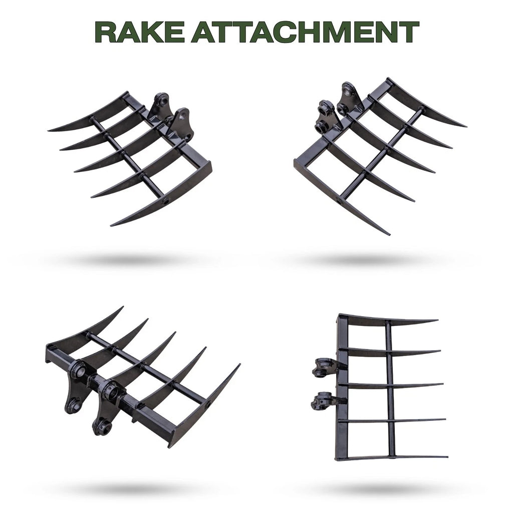 Brush Rake Attachment 45mm Pin | Fits TYPHON KUVUO 4.0 | Land Clearing Tool