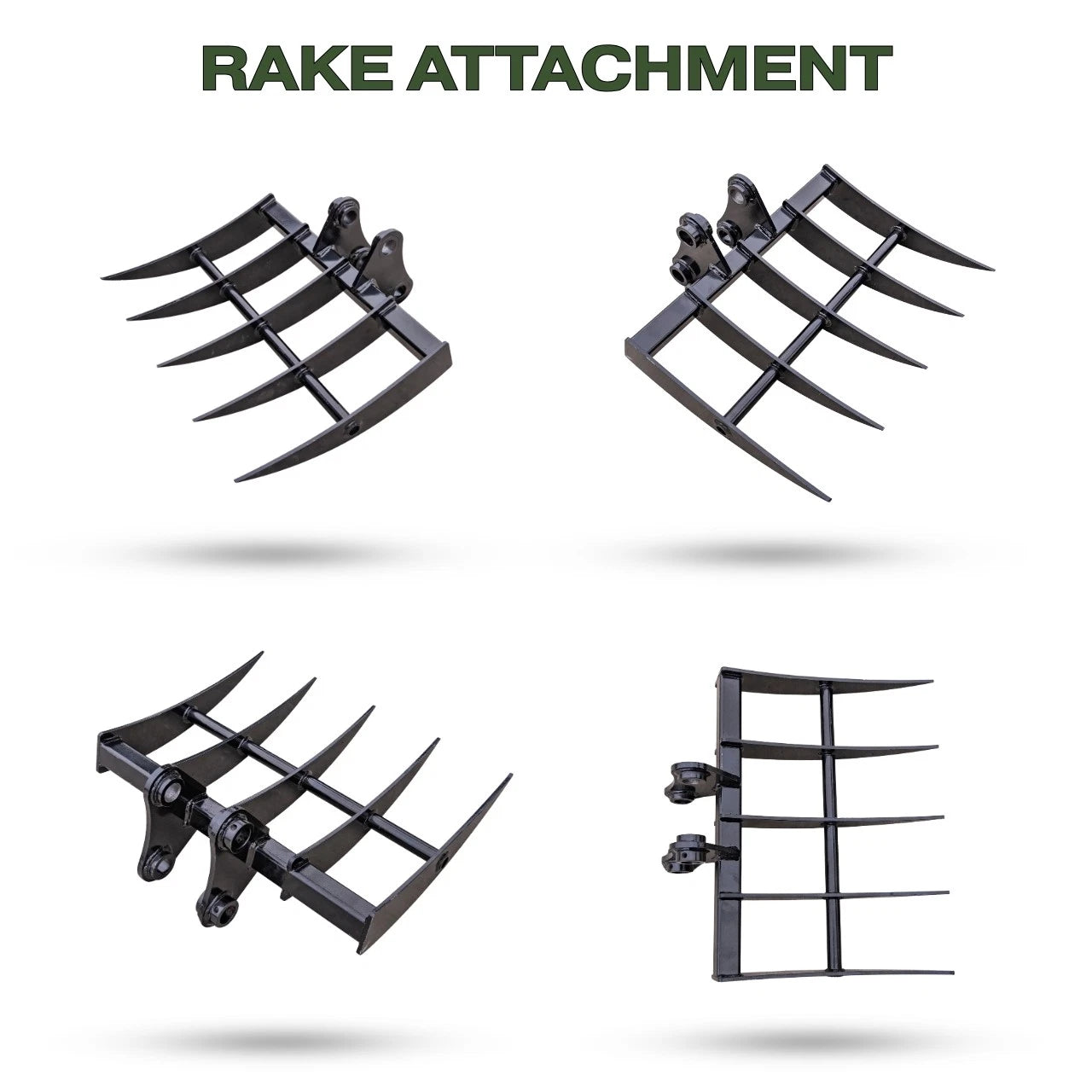 Brush Rake Attachment 45mm Pin | Fits TYPHON KUVUO 4.0 | Land Clearing Tool