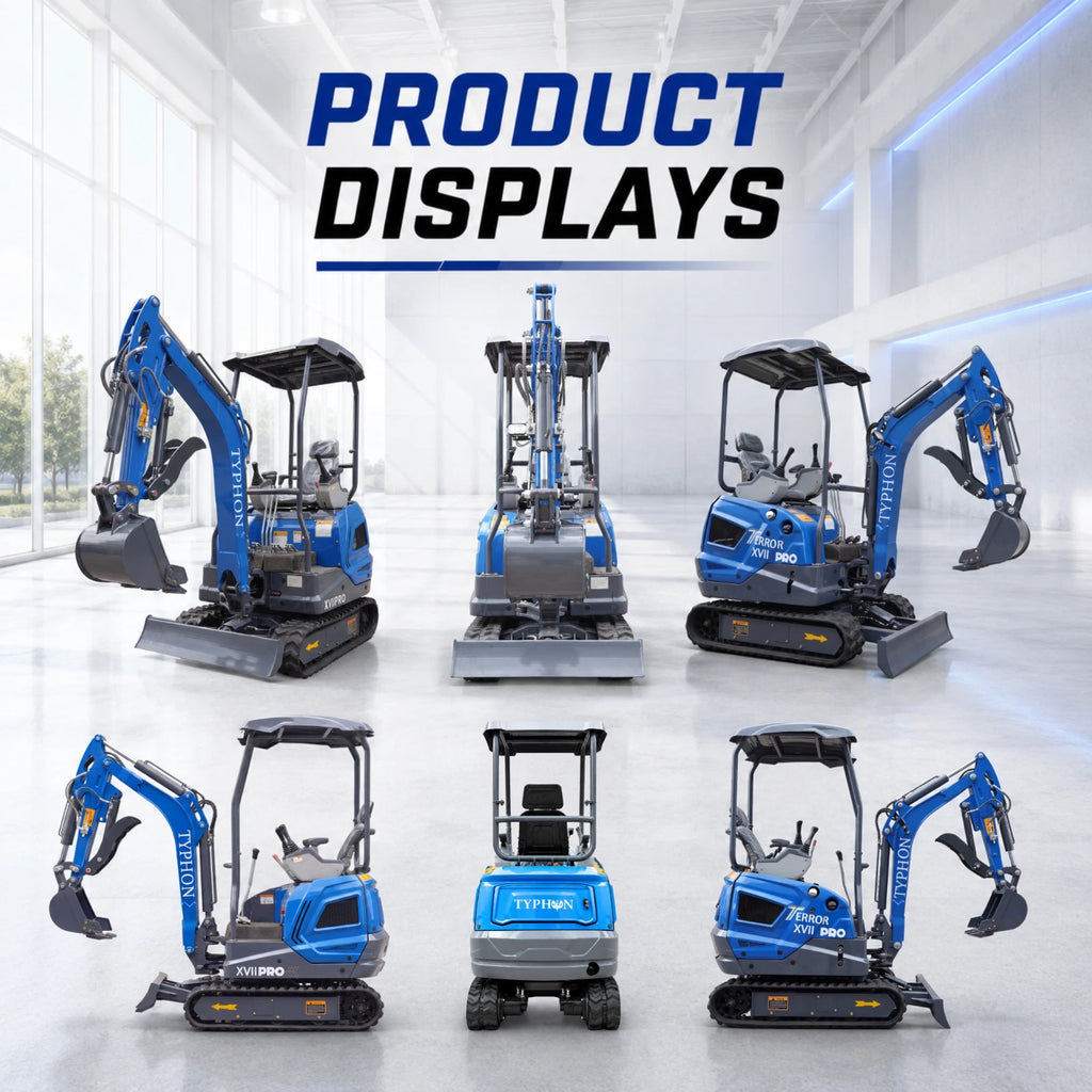 TYPHON TERROR XVII PRO 3800lb Mini Excavator Kubota D902 EPA Diesel Engine USA