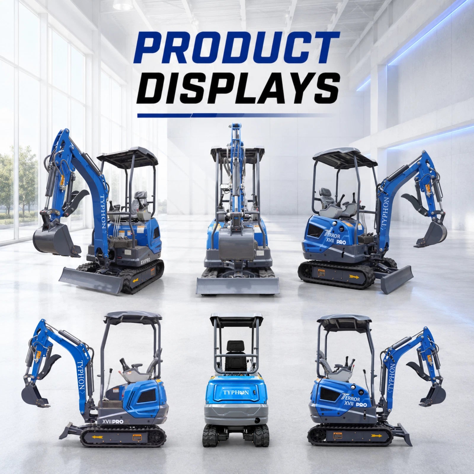 TYPHON TERROR XVII PRO 3800lb Mini Excavator Kubota D902 EPA Diesel Engine USA