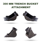 300mm Trenching Bucket for TYPHON KUVUO 4.0 Mini Excavator | Heavy Duty Digging