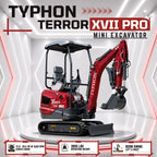 New TYPHON TERROR XVII PRO Mini Excavator 3800lb Kubota D902 Diesel w Boom Swing