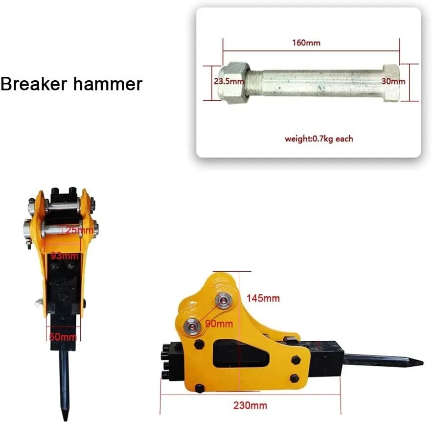 TYPHON Attachments Hydraulic Break Hammer Concrete Breaker for Mini Excavators