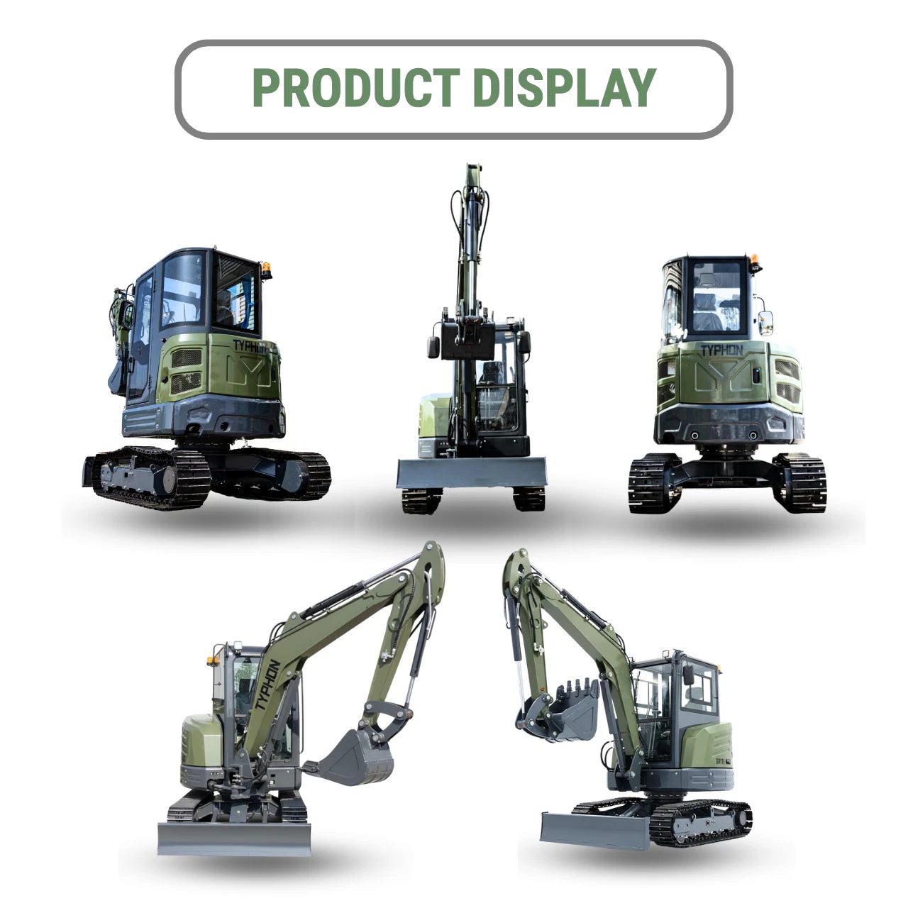 TYPHON KUVUO 4.0 Mini Excavator with Boom Swing Full Hydraulic Control AC/Heat