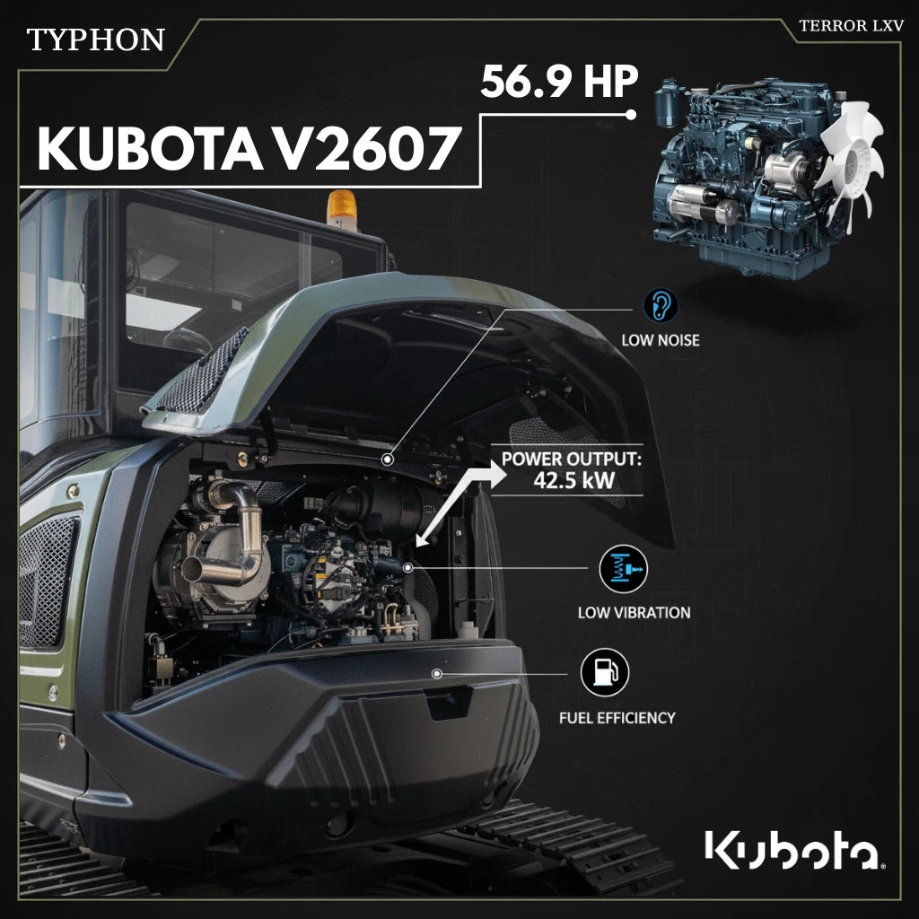 TYPHON TERROR LXV 6.6 Ton Excavator Kubota V2607 57HP AC Heater Cabin Boom Swing