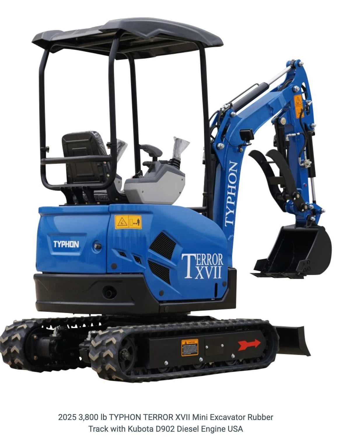 2026 New TYPHON Mini Excavator Crawler EPA certified USA KUBOTA Diesel D902