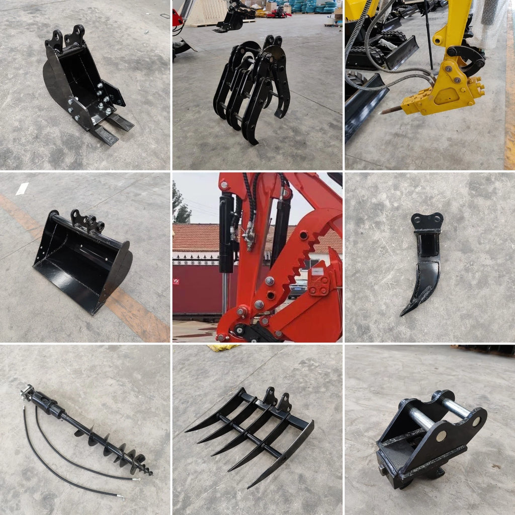 3800lbs Diesel Mini Excavator Kubota D902 Engine Side Swing w 12 attachments