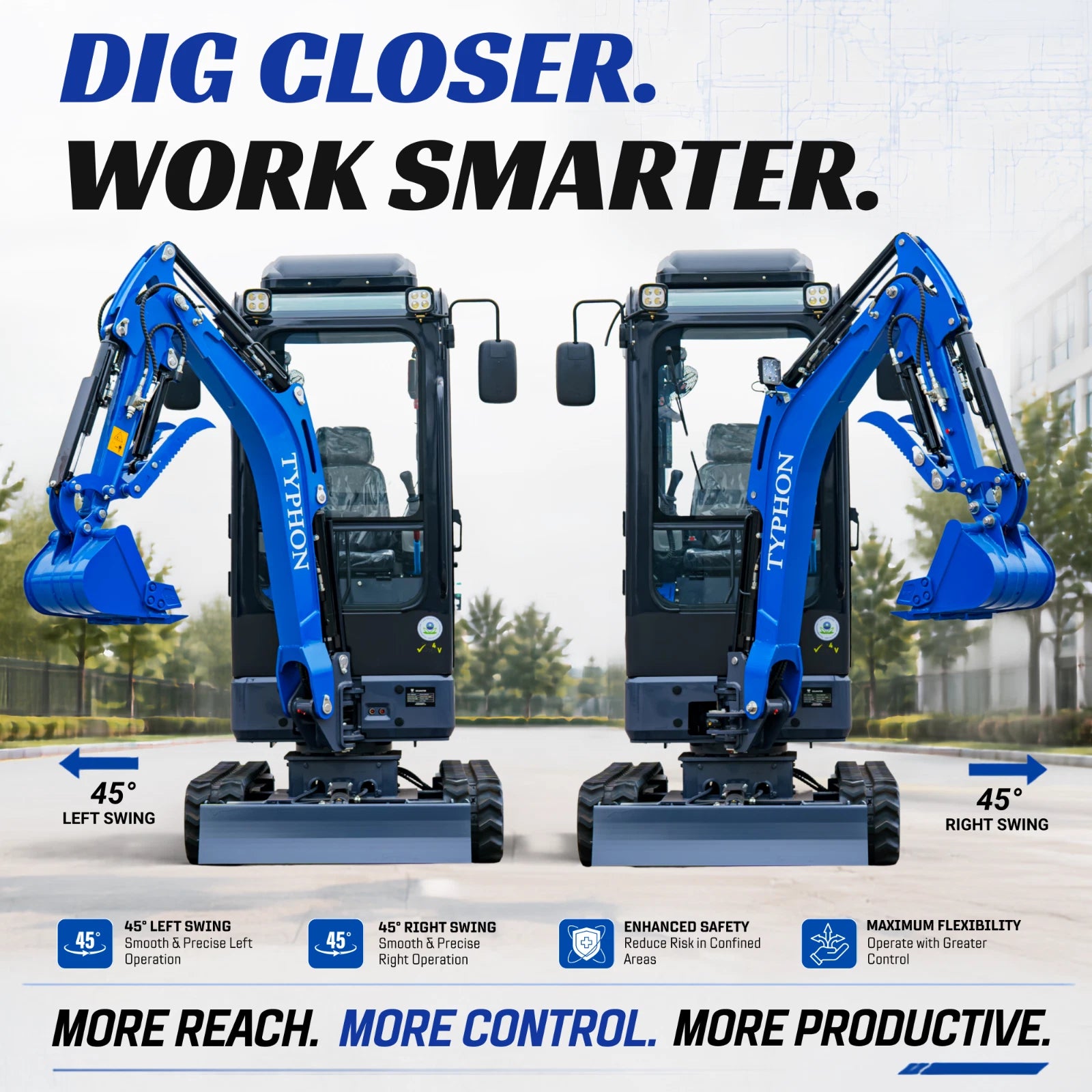 TERROR XIX Cab AC/Heater Mini Excavator Kubota D902 Retractable Tracks 13 Tools