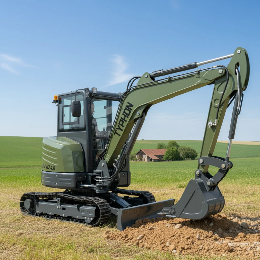 TYPHON KUVUO 4.0 Mini Excavator with Boom Swing Full Hydraulic Control AC/Heat