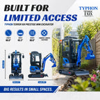 TERROR XIX Cab AC/Heater Mini Excavator Kubota D902 Retractable Tracks 13 Tools