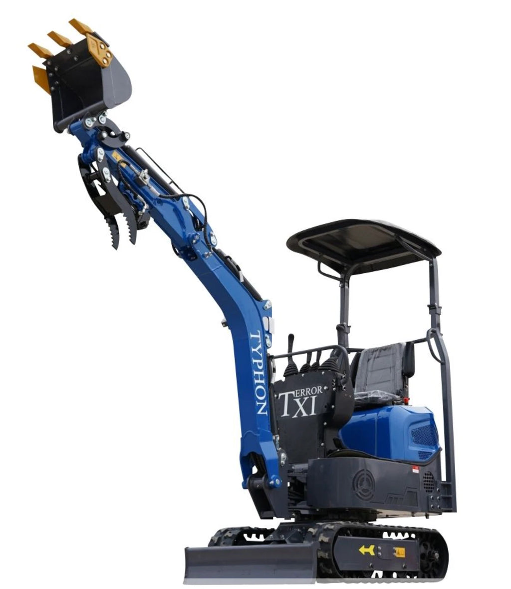 TERROR XI Mini Excavator Digger 13.5hp Gas B&amp;S EPA Engine with 13 Attachments