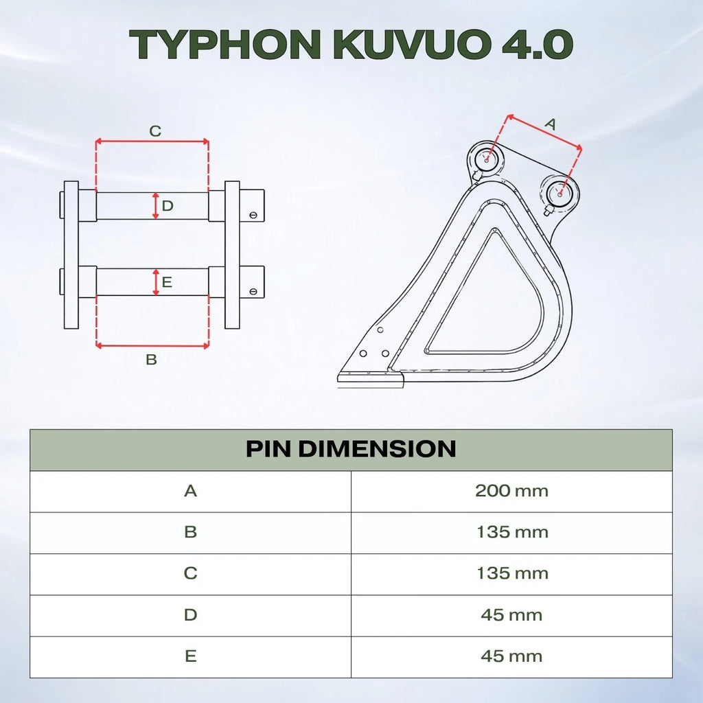 800mm Plain Bucket for TYPHON KUVUO 4.0 Mini Excavator | Heavy Duty Digging