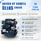TYPHON STOMP 509 Wheel Skid Steer Loader 25HP Kubota D1105 w 1 Attachment Option