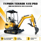 2026 TYPHON Terror XVII Pro 3800lbs Mini Excavator Kubota D902 Engine Side Swing