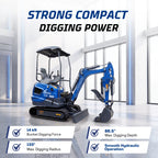 TYPHON TERROR XVII PRO 3800lb Mini Excavator Kubota D902 EPA Diesel Engine USA