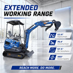 TYPHON TERROR XVII PRO 3800lb Mini Excavator Kubota D902 EPA Diesel Engine USA