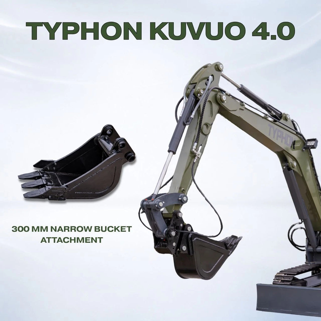 300mm Trenching Bucket for TYPHON KUVUO 4.0 Mini Excavator | Heavy Duty Digging