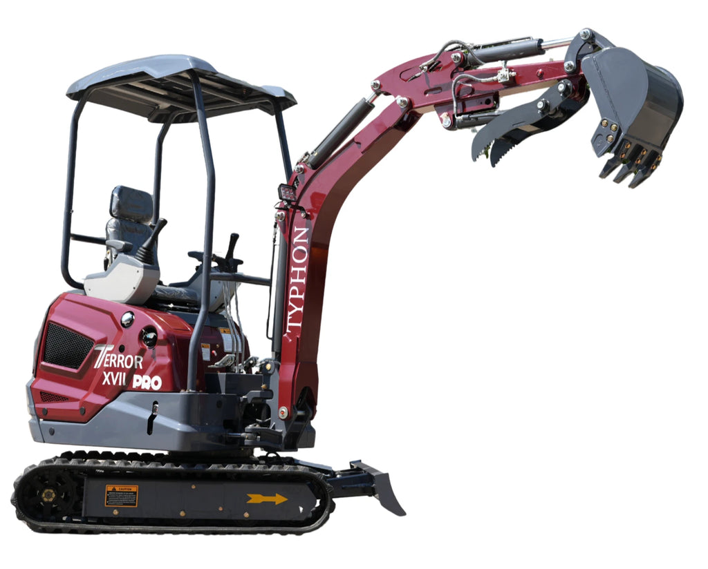 New TYPHON TERROR XVII PRO Mini Excavator 3800lb Kubota D902 Diesel w Boom Swing