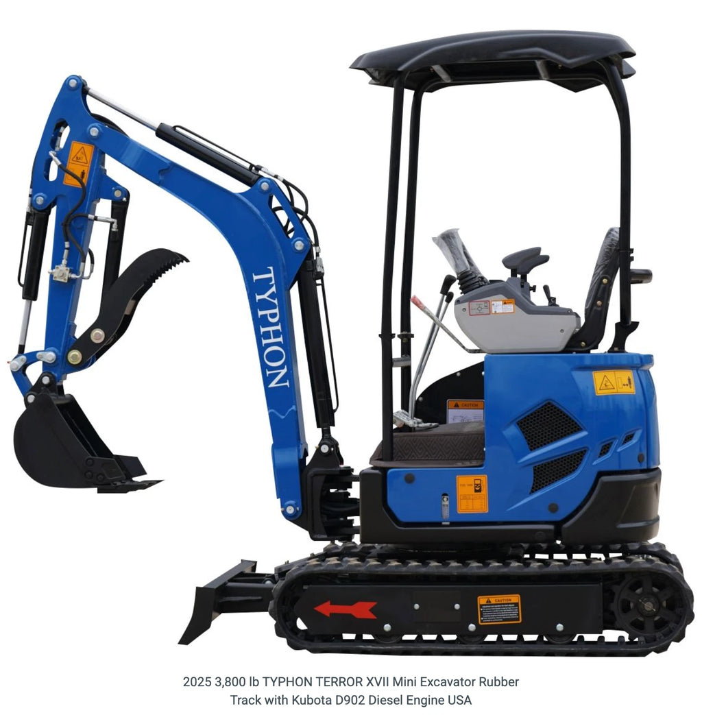 2026 New TYPHON Mini Excavator Crawler EPA certified USA KUBOTA Diesel D902