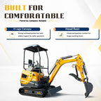 2026 TYPHON Terror XVII Pro 3800lbs Mini Excavator Kubota D902 Engine Side Swing