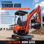 FREE SHIPPING 4000 lbs Terror XVIII Mini Excavator, KUBOTA D902 Diesel Engine