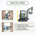 TYPHON KUVUO 4.0 Mini Excavator with Boom Swing Full Hydraulic Control AC/Heat