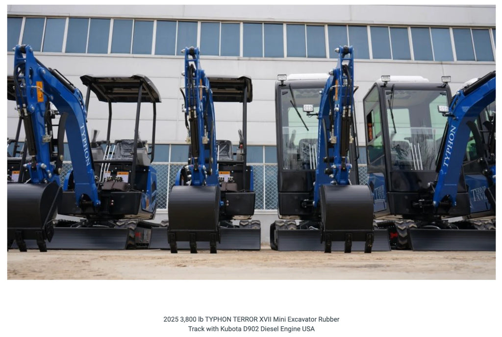 2026 New TYPHON Mini Excavator Crawler EPA certified USA KUBOTA Diesel D902