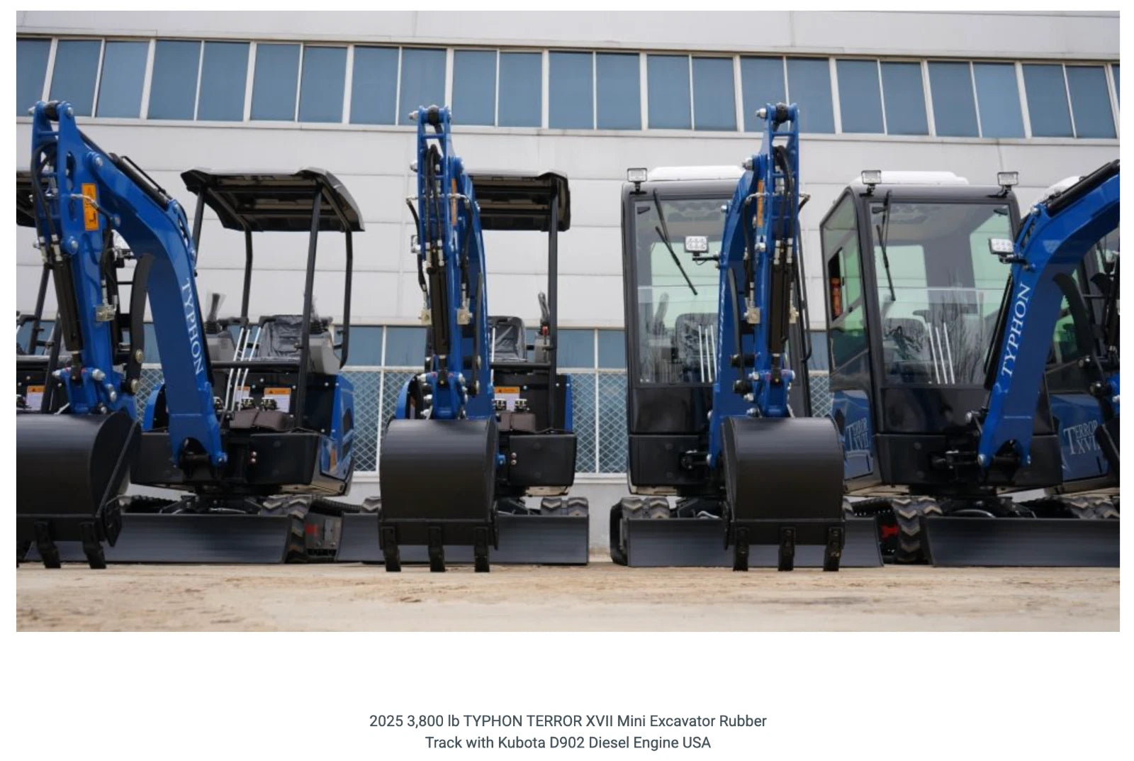 2026 New TYPHON Mini Excavator Crawler EPA certified USA KUBOTA Diesel D902