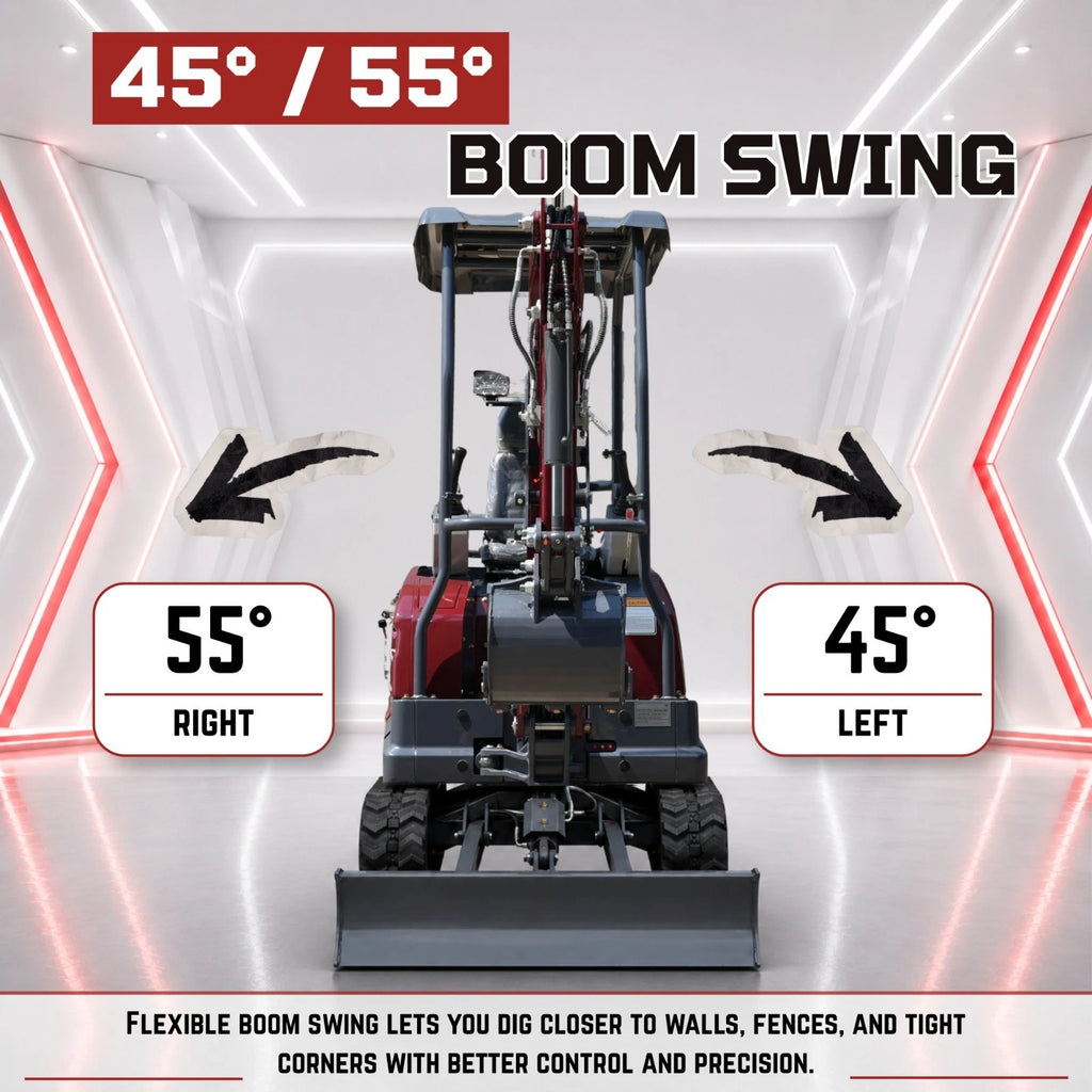 New TYPHON TERROR XVII PRO Mini Excavator 3800lb Kubota D902 Diesel w Boom Swing