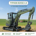 TYPHON KUVUO 4.0 Mini Excavator with Boom Swing Full Hydraulic Control AC/Heat