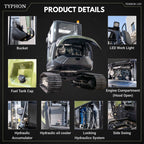 TYPHON TERROR LXV 6.6 Ton Excavator Kubota V2607 57HP AC Heater Cabin Boom Swing