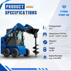 TYPHON STOMP 509 Wheel Skid Steer Loader 25HP Kubota D1105 w 1 Attachment Option