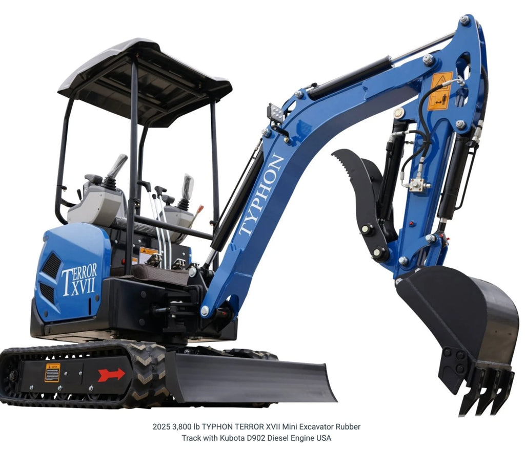 2026 New TYPHON Mini Excavator Crawler EPA certified USA KUBOTA Diesel D902