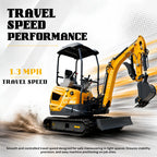 2026 TYPHON Terror XVII Pro 3800lbs Mini Excavator Kubota D902 Engine Side Swing