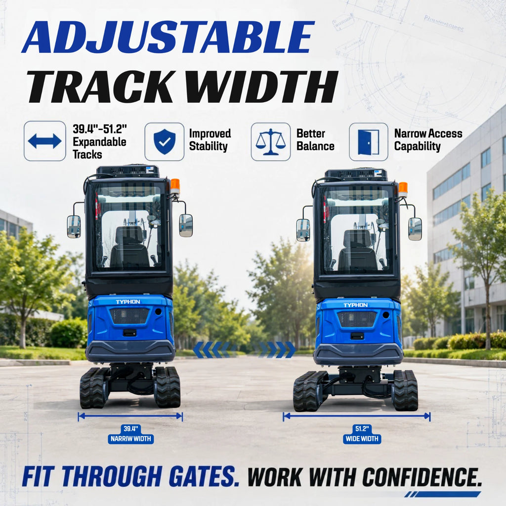 TERROR XIX Cab AC/Heater Mini Excavator Kubota D902 Retractable Tracks 13 Tools