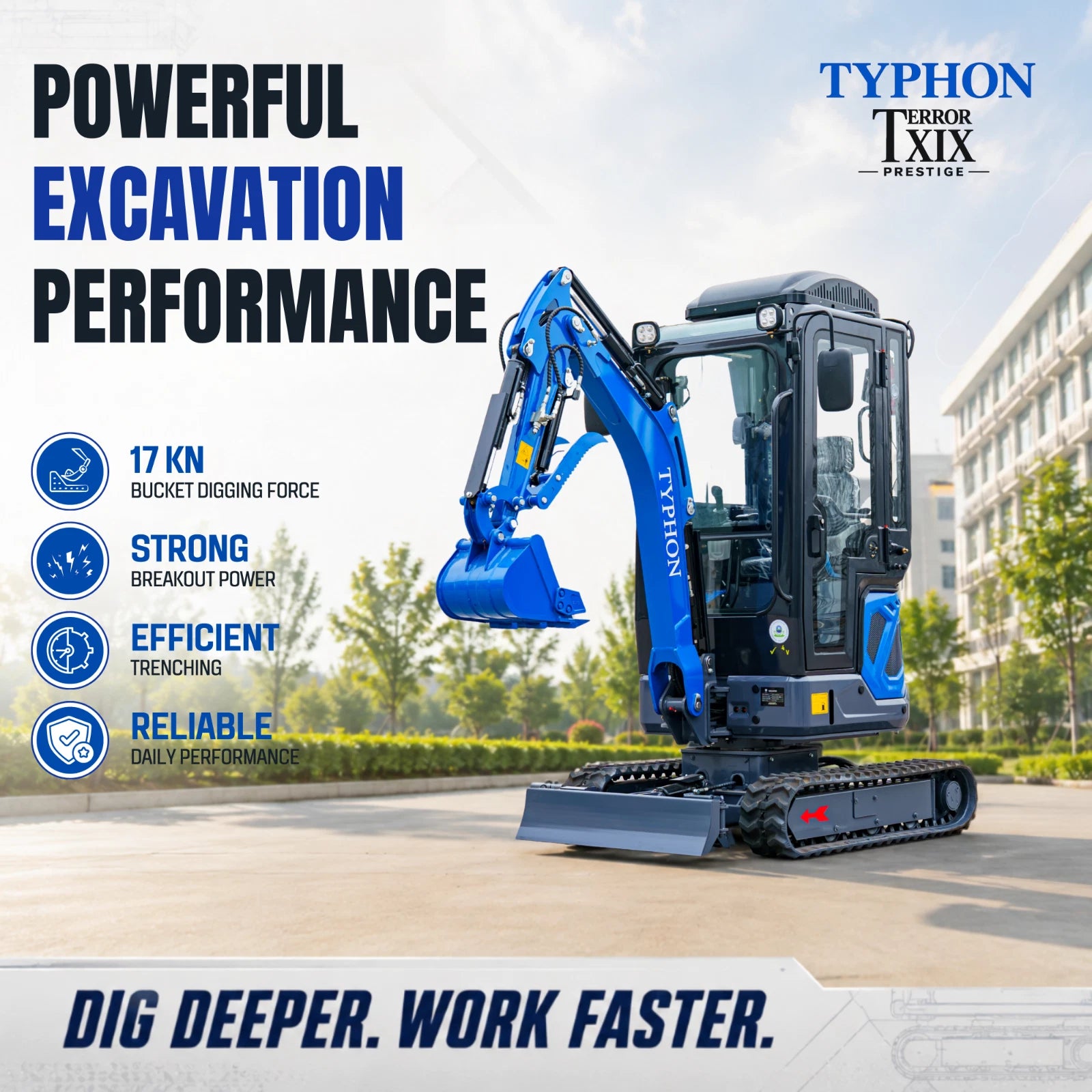 TERROR XIX Cab AC/Heater Mini Excavator Kubota D902 Retractable Tracks 13 Tools