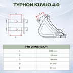 300mm Trenching Bucket for TYPHON KUVUO 4.0 Mini Excavator | Heavy Duty Digging