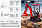 3800lbs Diesel Mini Excavator Kubota D902 Engine Side Swing w 12 attachments
