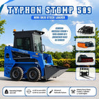 TYPHON STOMP 509 Wheel Skid Steer Loader 25HP Kubota D1105 w 1 Attachment Option