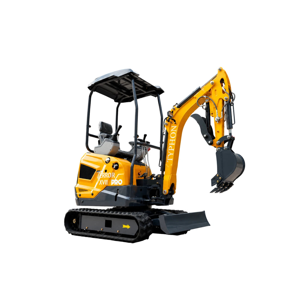 2026 TYPHON Terror XVII Pro 3800lbs Mini Excavator Kubota D902 Engine Side Swing