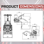 New TYPHON TERROR XVII PRO Mini Excavator 3800lb Kubota D902 Diesel w Boom Swing