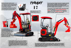 3800lbs Diesel Mini Excavator Kubota D902 Engine Side Swing w 12 attachments