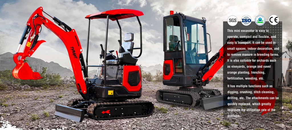 3800lbs Diesel Mini Excavator Kubota D902 Engine Side Swing w 12 attachments