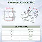 Quick Hitch Coupler Attachment for TYPHON KUVUO 4.0 Mini Excavator