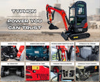 2 Ton TERROR XVIII Mini Excavator, USA KUBOTA D902 Diesel Engine Micro Crawler